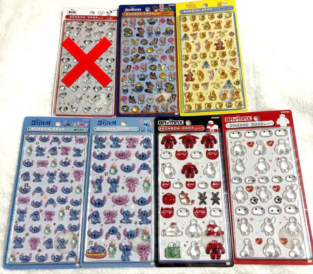 【34枚】ボンボンドロップシール 正規品 まとめ売り ディズニー　プチドロップ