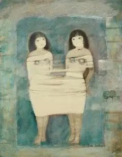 油絵 菅家令子 絵 絵画 インテリア 額付(白) F6-102023 人物女性像