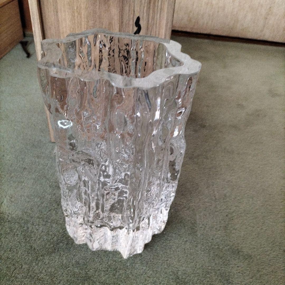 日本芸術院賞、各務鉱三作クリスタル花瓶　未使用