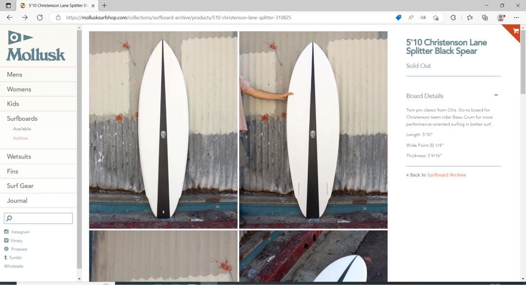 サーフィン・ボディボード Christenson Lane Splitter Black Spear