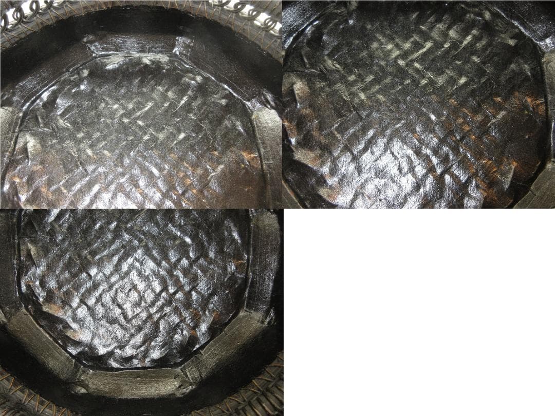 送料込【逢絢亭】茶道具 炭斗 唐物写 炉用 目立った破れ無し 和田鱗師 共箱入り