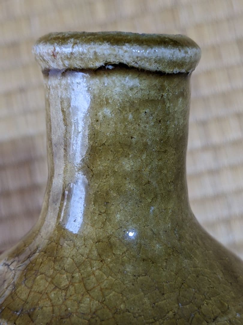 ♦古瀬戸 酒器 灰釉徳利 江戸時代初期〜桃山時代 一輪挿し 花器 骨董品