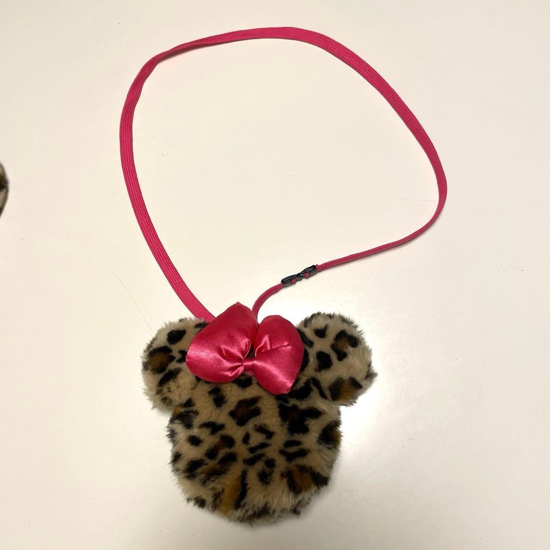 ☆ディズニー☆ミニーマウス　ヒョウ柄カチューシャ&ポシェット
