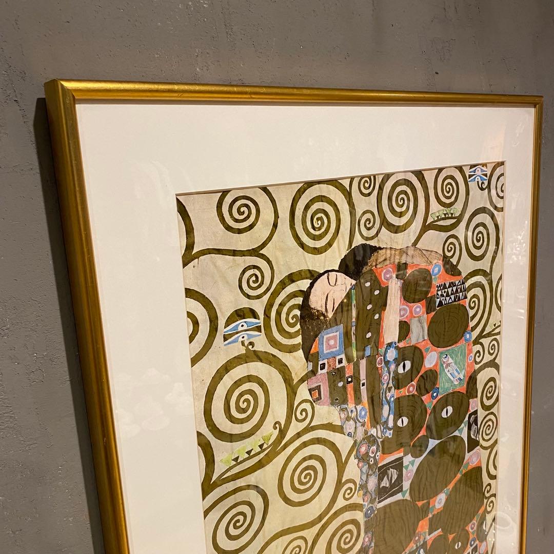 オーストリア製 クリムト 抱擁 アートポスター額装品 69×102