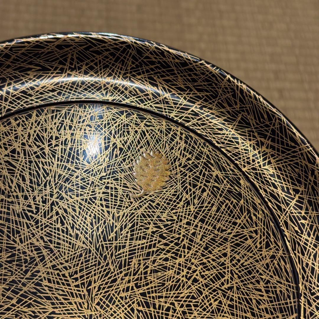 高麗屋謹製 松葉蒔絵 小高月 共箱 菓子器 高杯 美品