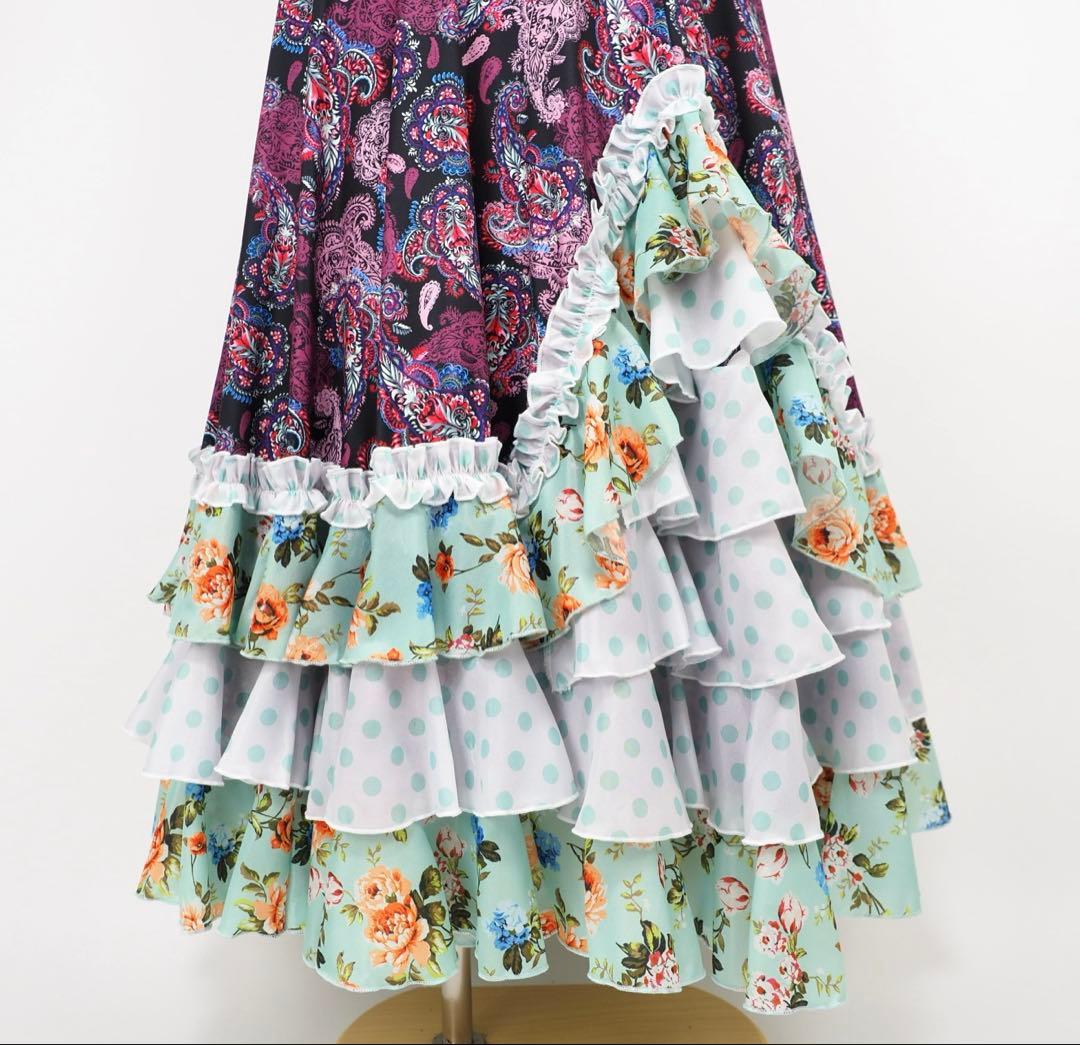 フラメンコ　ファルダ　新品　フラメンコ衣装　レッスンファルダ　Leirena
