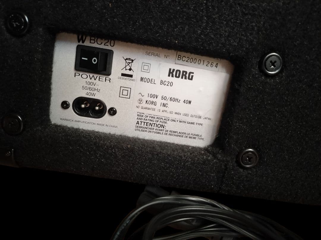 Warwick KORG BC20 ベース用アンプ 40W
