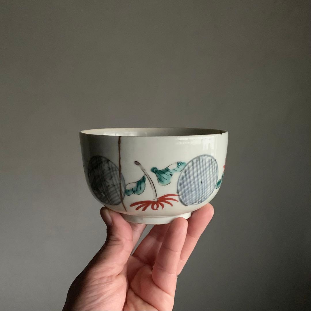 古伊万里 初期赤絵 茶碗 古美術 古道具 アンティーク 茶道具