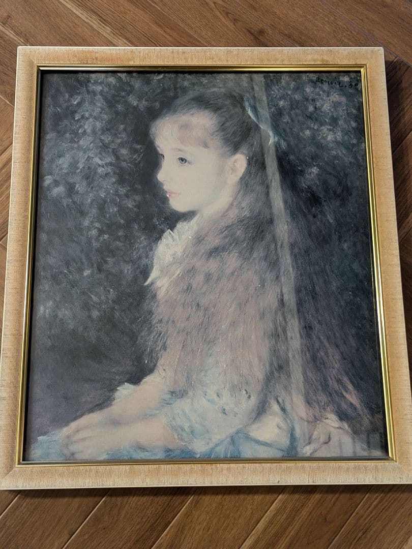 【美品】ルノワール イレーヌ・カーン・ダンヴェール嬢　油彩　油絵　人物画　複製画
