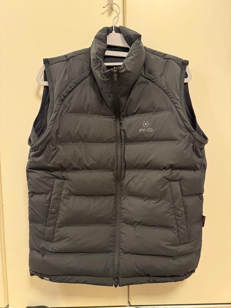 【PING APPAREL】全方向ストレッチ 2WAY中綿ブルゾン ブラック M