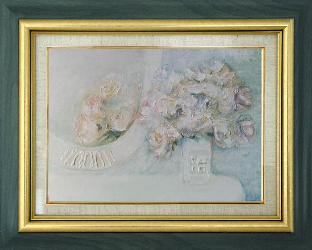 油絵 菅家令子 絵 絵画 インテリア uF6-114002 花