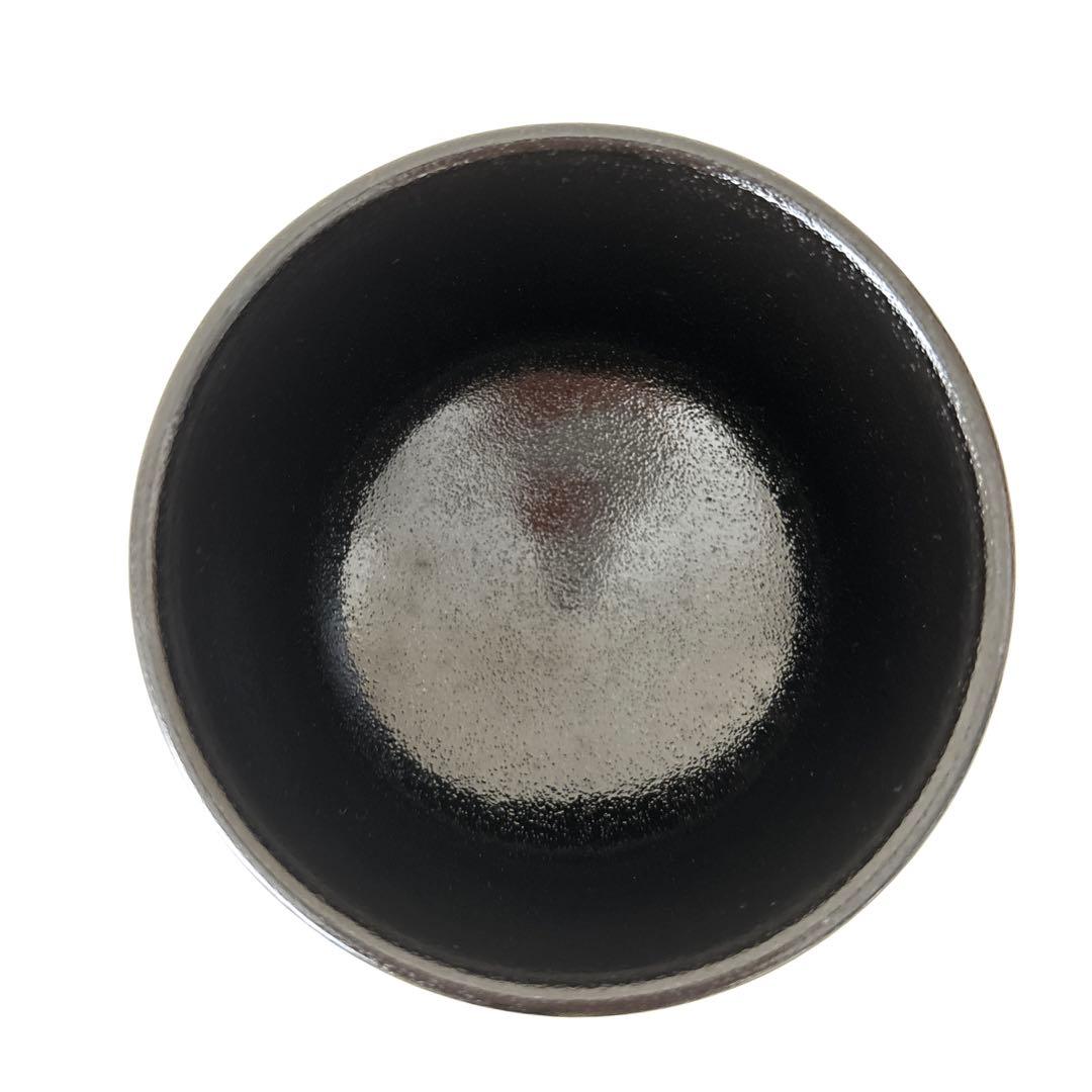 【新品未使用】抹茶茶碗　兎月窯　杉浦文泰作　瀬戸焼　御題『空』共箱　ウコン布