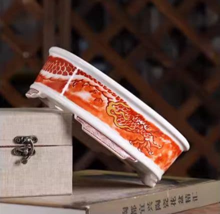 竜紋高脚楕円鉢 多肉植物鉢 紫砂鉢 盆栽鉢 植木鉢 小品盆栽鉢 大品盆栽鉢