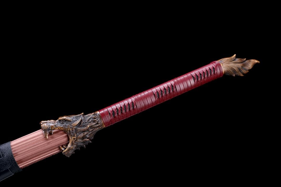 刃長77cm 漢剣・模造刀・模擬刀 練習 中華武術 武具【品名】：『熾炎狼王』