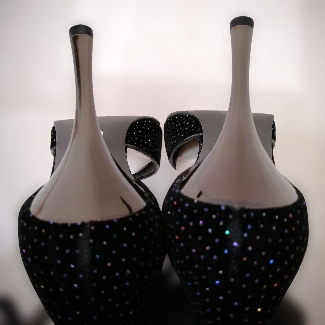 美品 社交ダンス ベロア パンプス シューズ パーティー ヒール 6052