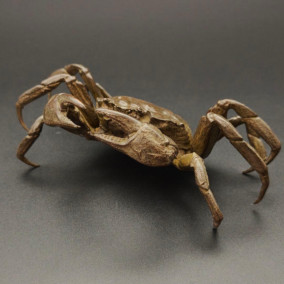 ト*ン様 年末セール　銅製置物　蟹　カニ　茶道具　雨宮宗作　刻印あり　金工品　美