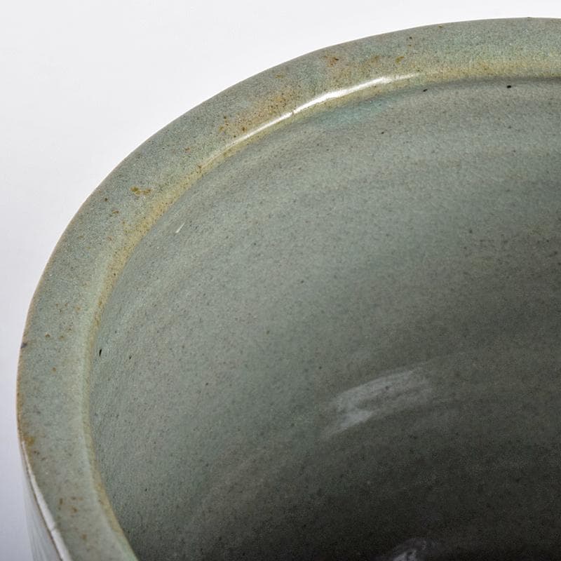 韓国　水広陶窯　李貞夏作　高麗青磁　花文　水指　合わせ箱　V　R7713B