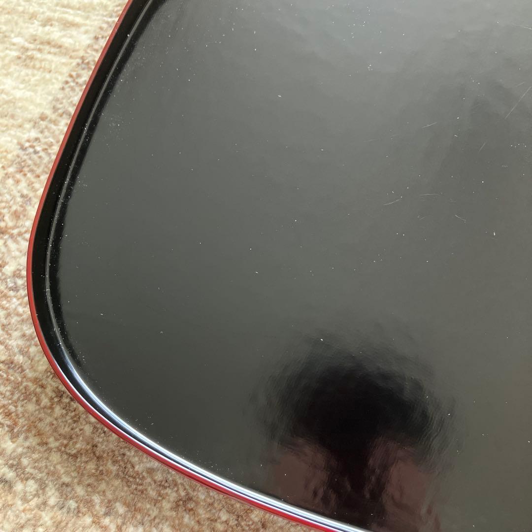 【漆器のアソベ　尺2サイズ　卓上膳×5客】天然木製　クツワ型　布目溜塗