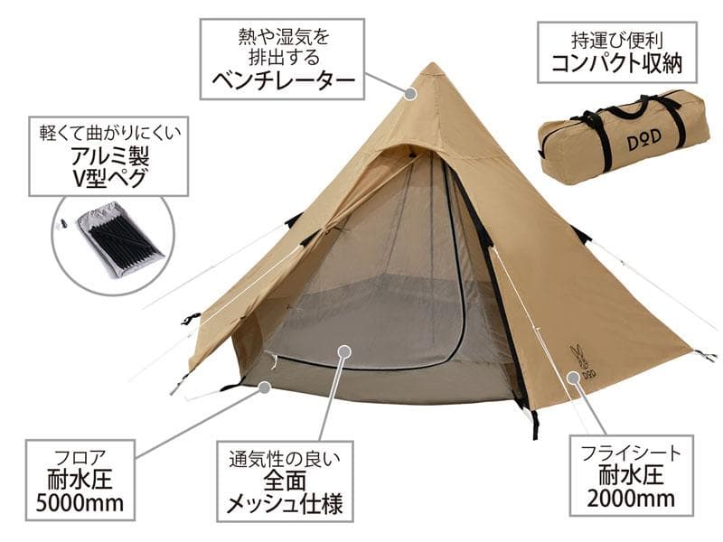 DOD ワンポールテントタン　サイズS　グランドシート/自作スカート　3点セット