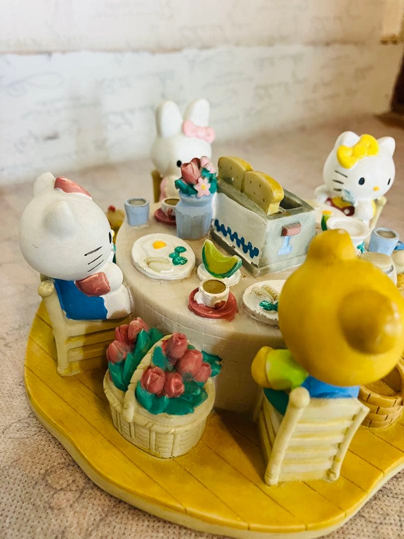 【希少】サンリオ ハローキティ みんなで朝ごはん ジオラマ風 貯金箱 レトロ