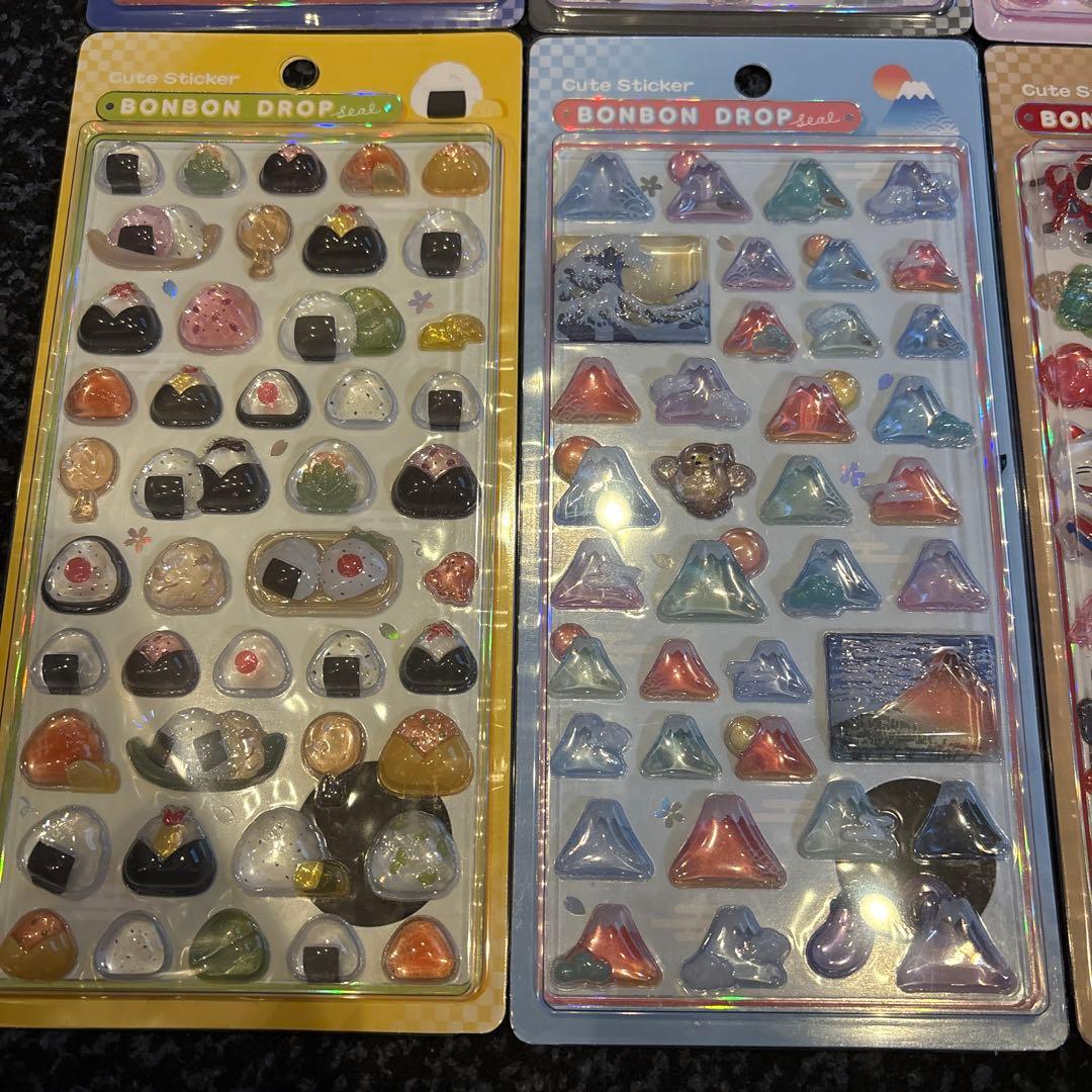 和柄ボンボンドロップシール　8種類BONBON DROP シール 8シートセット