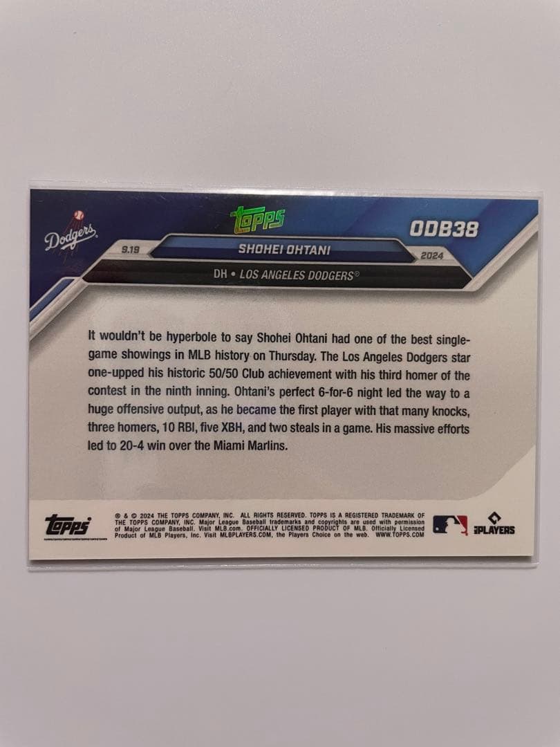 topps now 大谷翔平選手 50/50 CLUB 3打席連続ホームラン