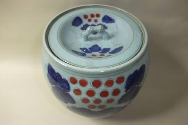 青地 水差し ぶどう絵 銘「春暁」茶道具 美品 未使用 紙箱
