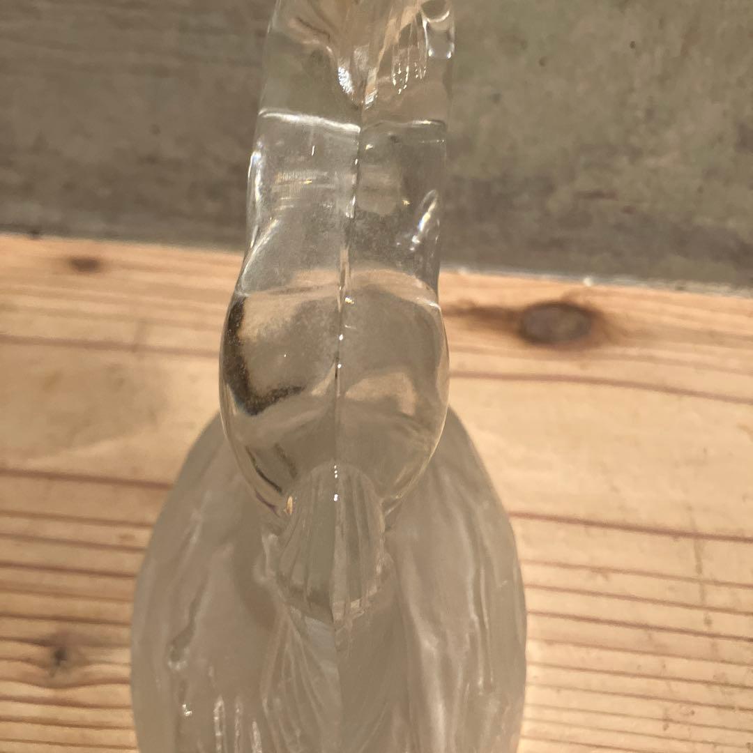 美品 ヴィンテージ ガラス 馬　りんご 置物 オブジェ ずっしり　クリスタル