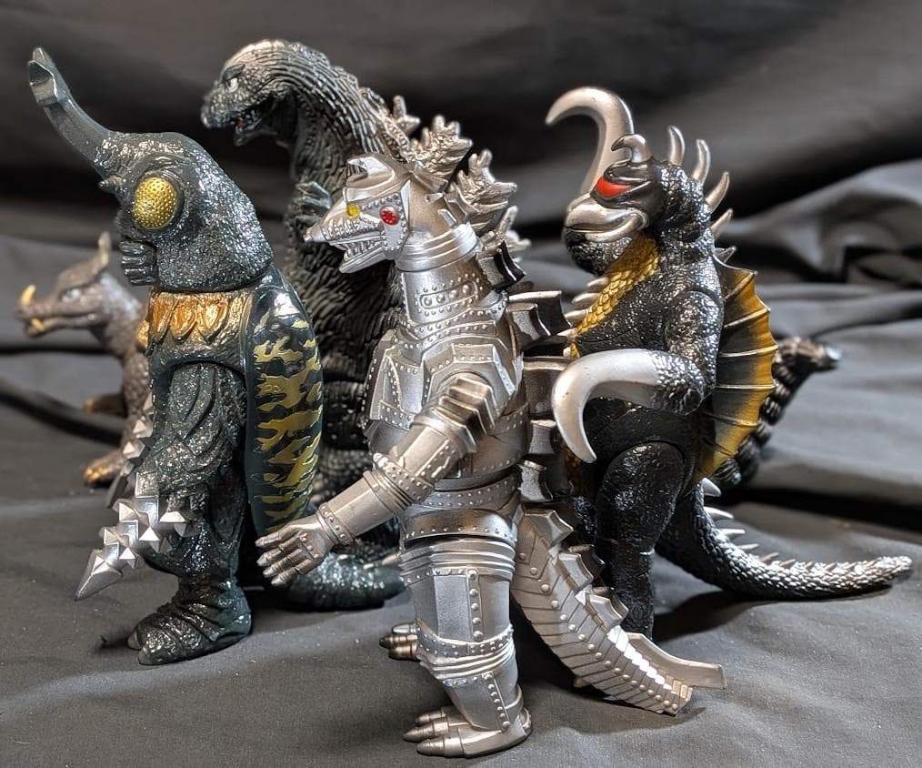 昭和ゴジラ・メカゴジラ・メガロ・ガイガン・アンギラス（バンダイ）ソフビ５体セット