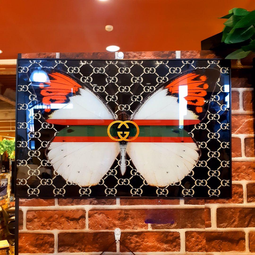 輸入雑貨　ミラーアートパネル『GUCCI』グッチ　特殊強化ガラス仕様　200cm