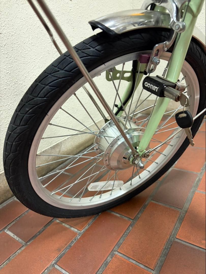 最終お値下げ‼️美品❗️電動アシスト三輪車 ミントグリーン 直接受け渡しのみです❗️