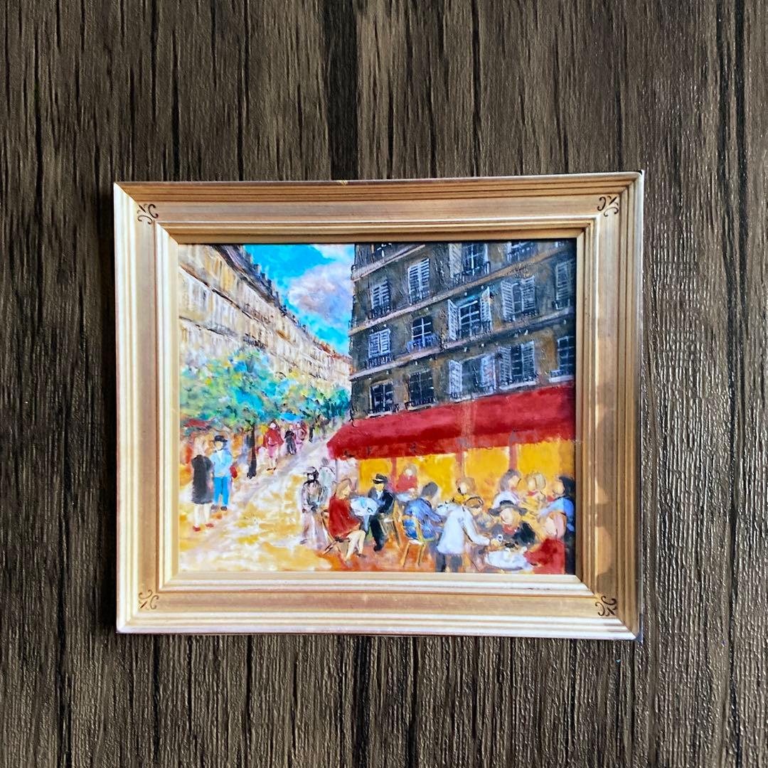 洋画　油絵　油彩画　額付き　パリ　菊地正則　美品　芸術