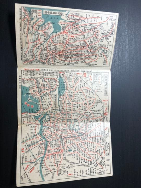戦前　東京市電車地図　時間表
