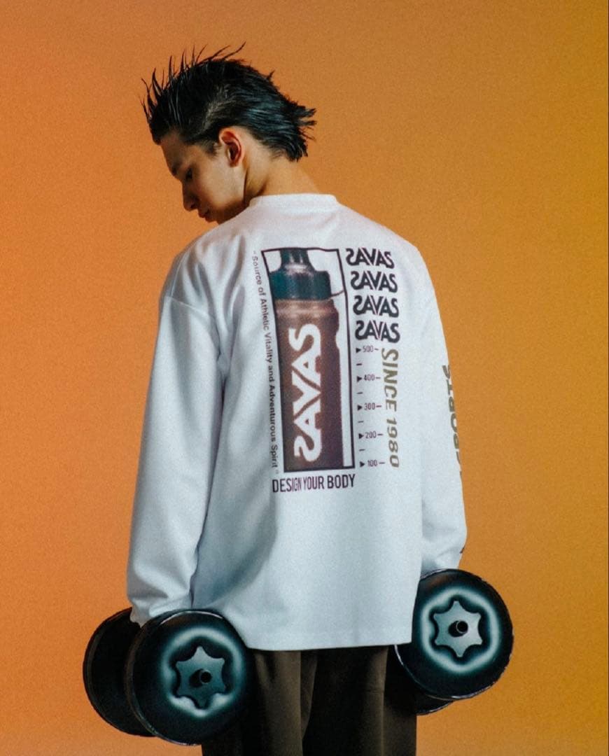 ザバス限定ウェア　スクイズボトルパターン ロングTシャツ&ショーツ（XL）