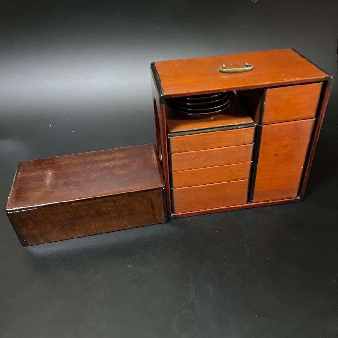 時代物　昔の木製弁当箱　欅　お重箱