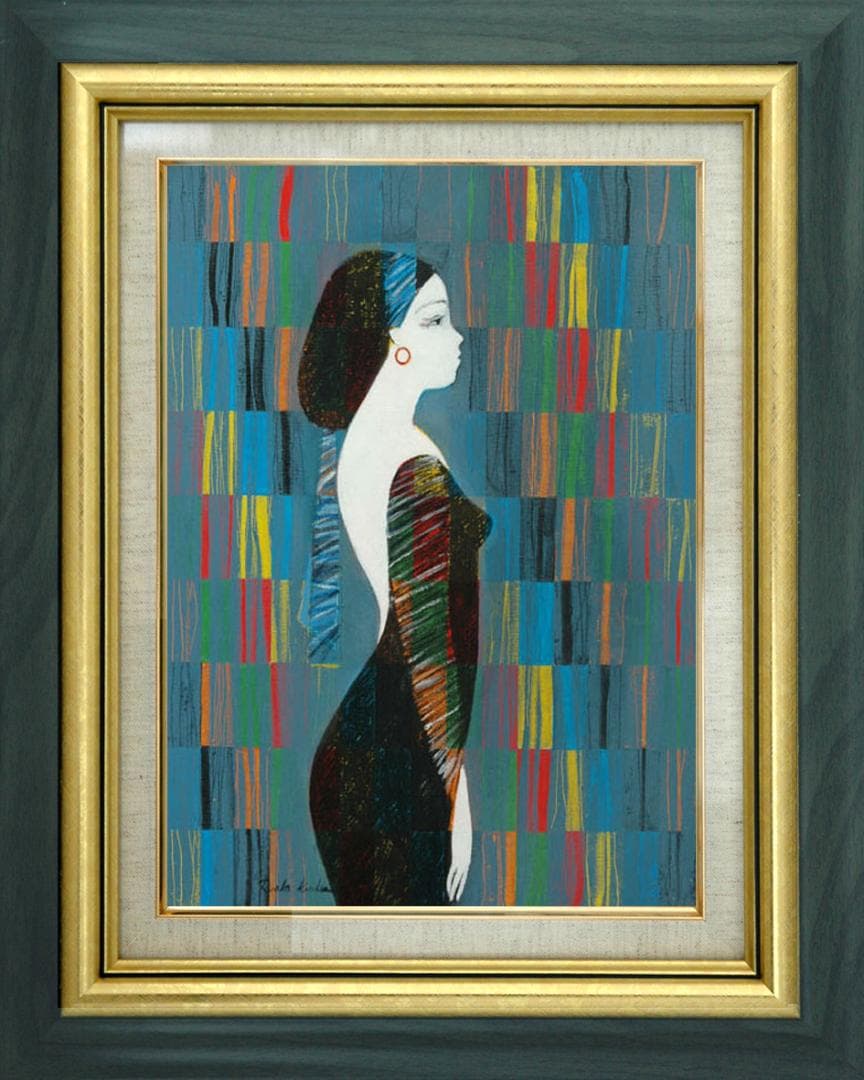 油絵 菅家令子 絵 絵画 インテリア uF6-030214 人物 女性像