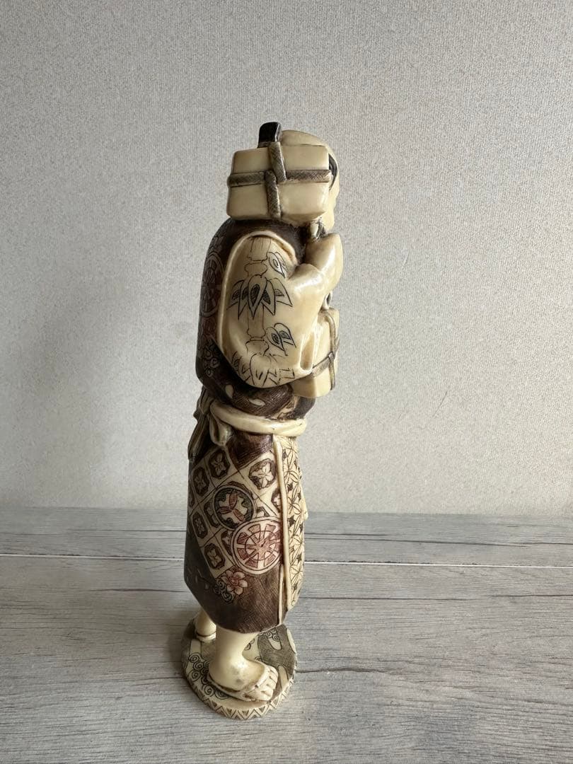 昭和レトロ 和風置物 細密彫刻 樹脂製 骨董品 アンティーク