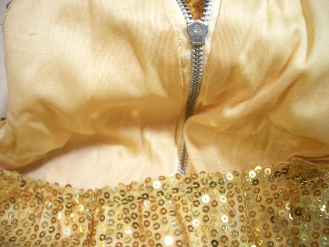 5人分セット　ゴールド　スパンコールつなぎ & BIGサングラス付アフロウィッグ