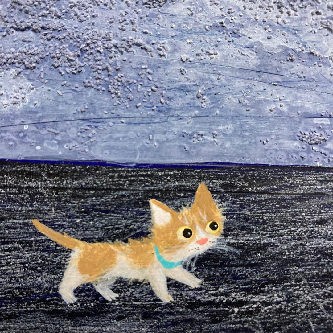 【真作】渡辺あきお 真筆原画 直筆サイン 裏書き有り 絵画 猫