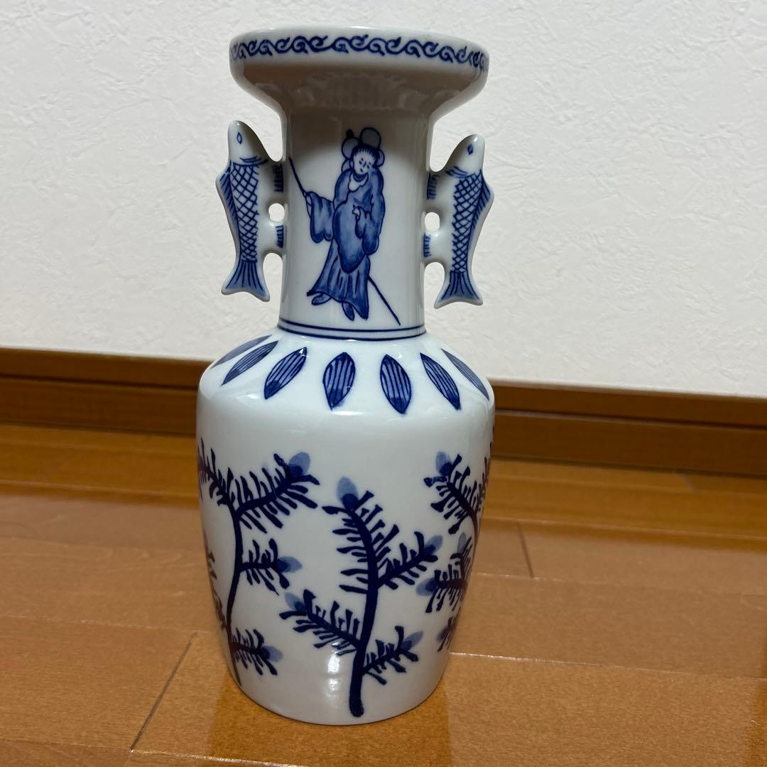 染付高砂の花瓶