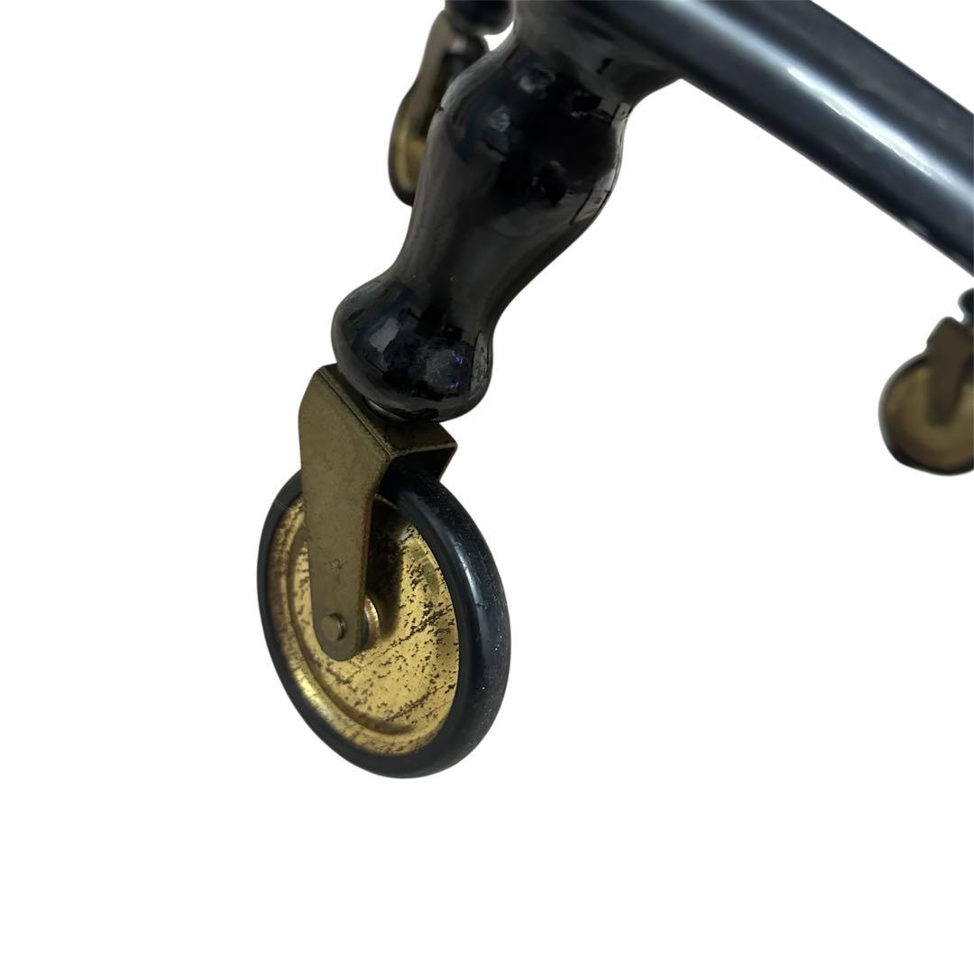 イタリア製DOMANI ドマン　キャスター　象嵌ワゴン　ブルー　キッチンワゴン②