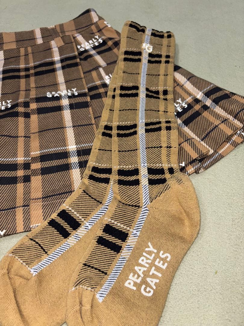（超美品）パーリーゲイツ、グレンチェック柄シリーズ、2点セット、サイズ0