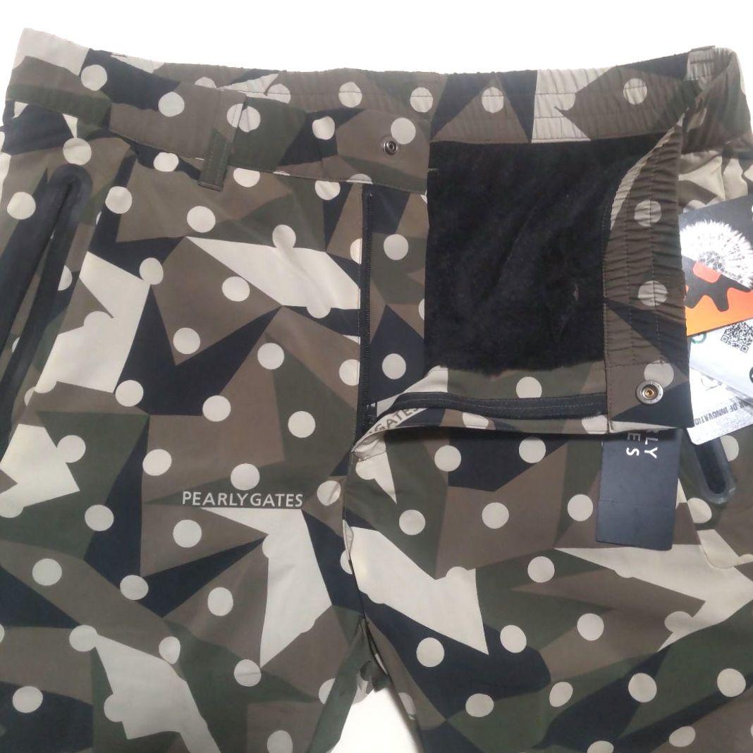 パーリーゲイツ OCTA裏フリース カモ ドット柄 ストレッチ パンツ PGロゴ