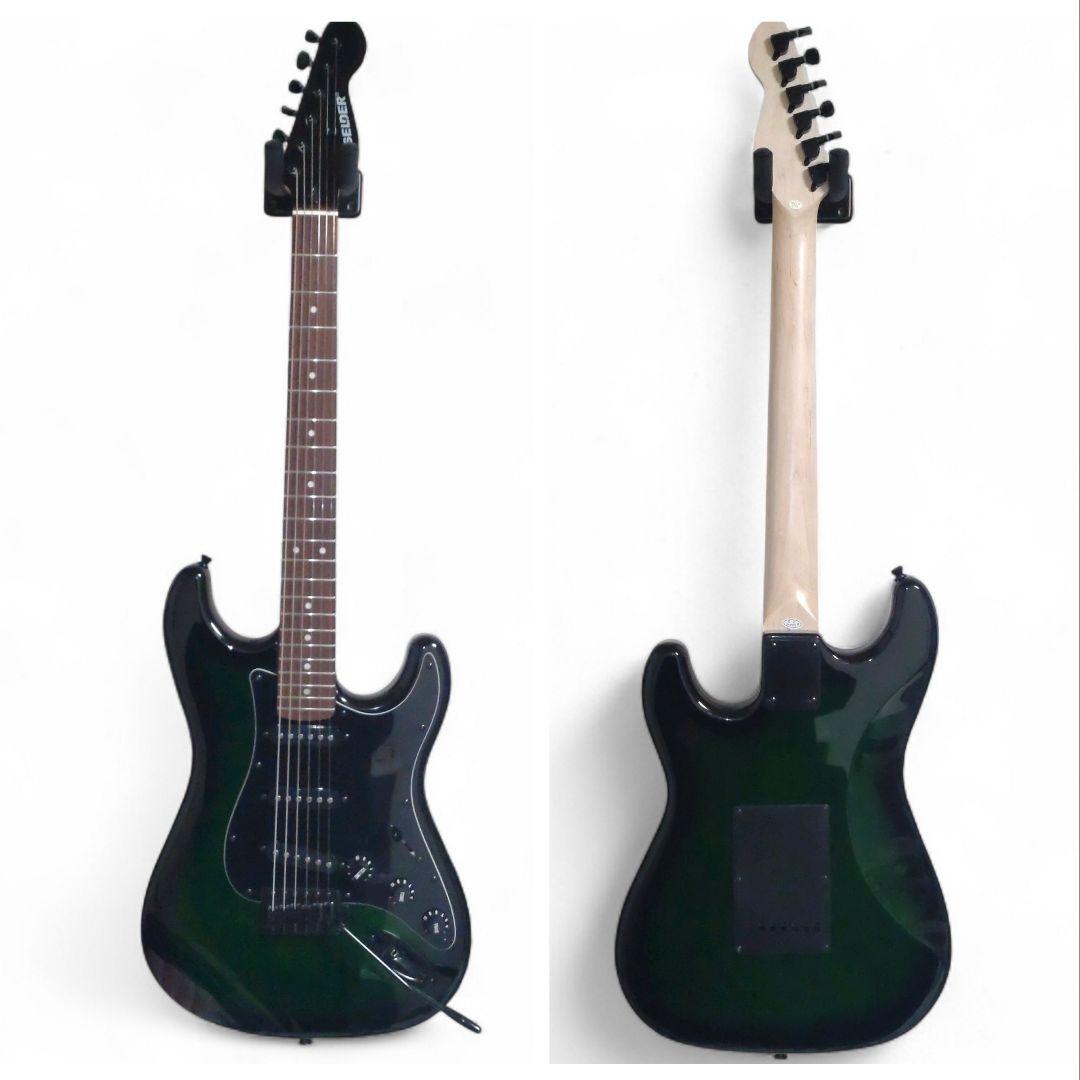 極美　SELDER　ST-16　エレキギター　ストラト　グリーン サンバースト