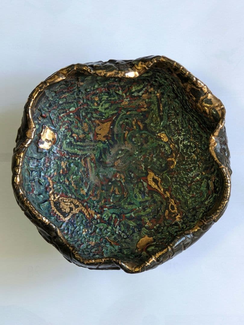 ⭐薩摩焼の絶品 美術工芸品 蛇蝎釉 どんこ釉 茶道具 菓子鉢 珍物 骨董品