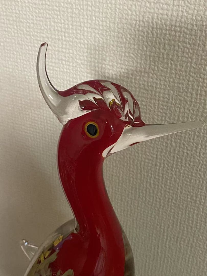 マルティグラスガラス工芸鳥置物