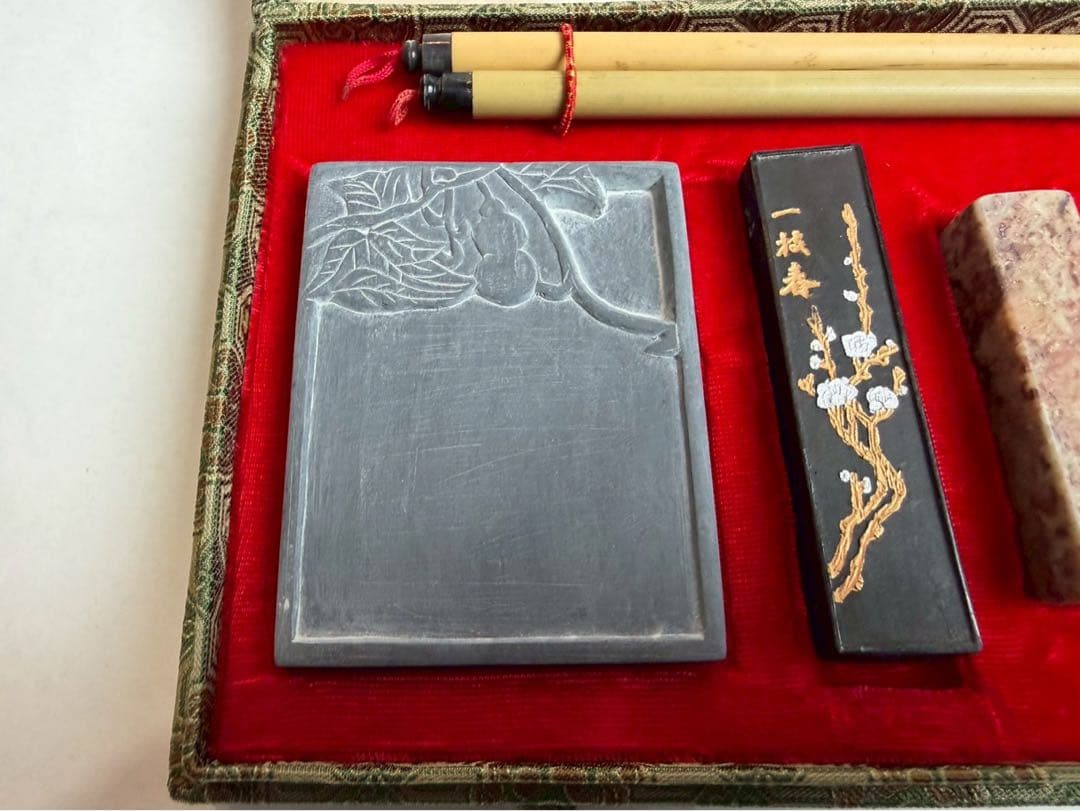 中国　習字　墨　硯