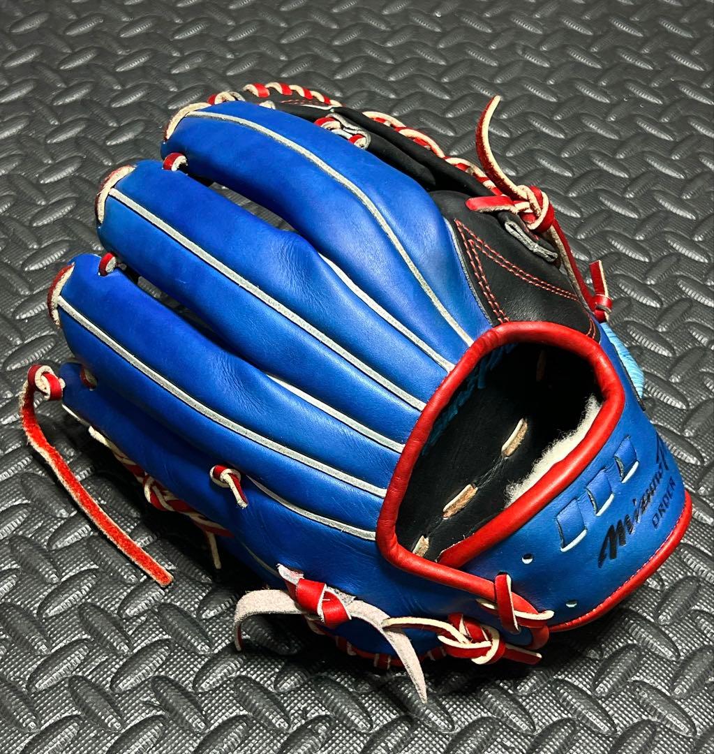 日本製 ミズノプロ オーダー 限定 ダイバーシティブルー 軟式 内野用 グローブ