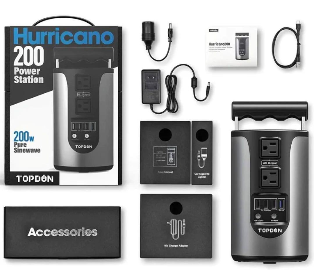 新品未使用品TOPDON Hurricano 200 Power Station