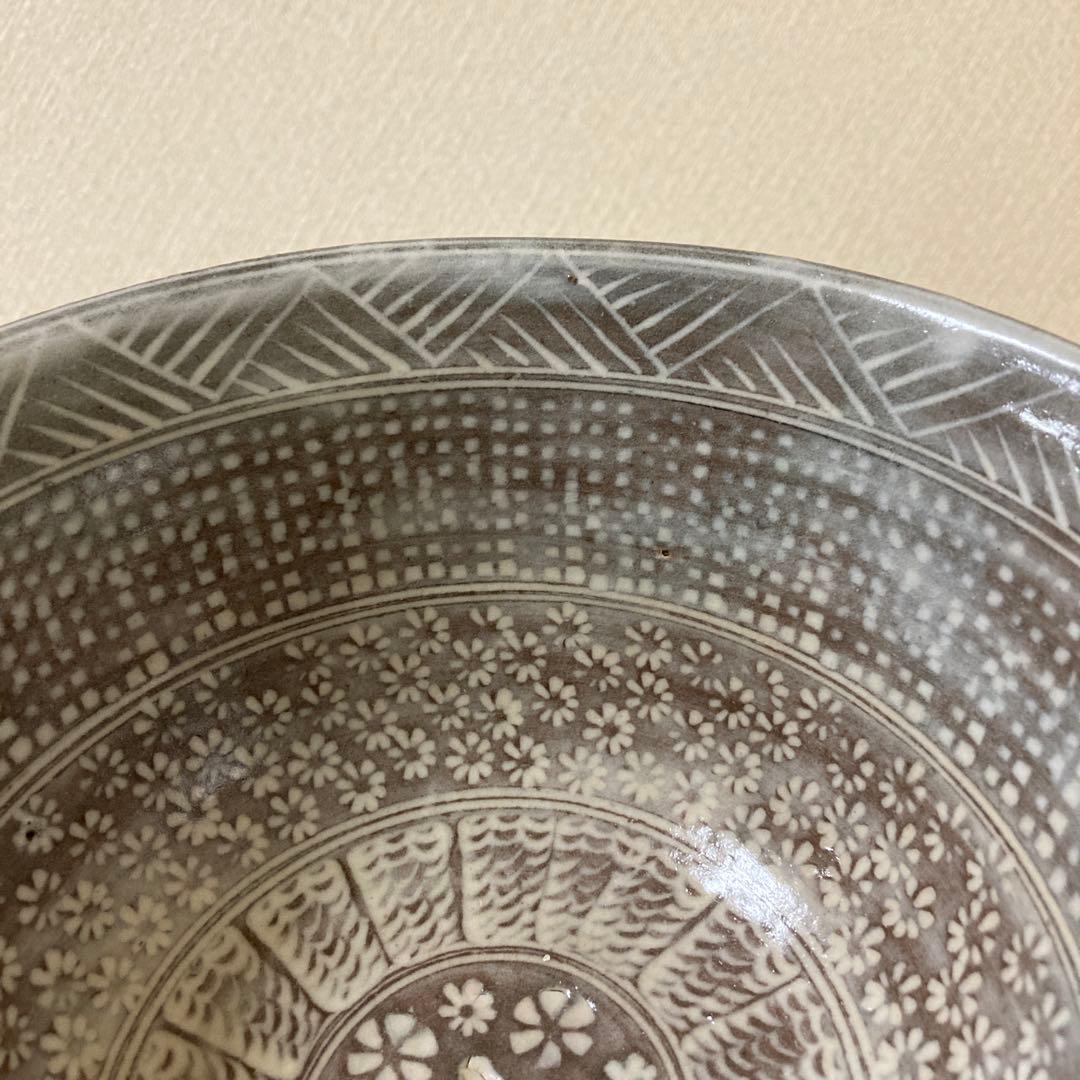 十九代　雲林院寶山造　泰之佑（髙臺）　鉢　三島手雲鶴模様　時代物　未使用